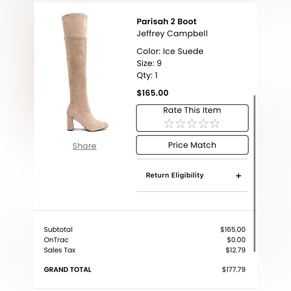 Brand new never worn Jeffrey Campbell over the need boots greige color suede